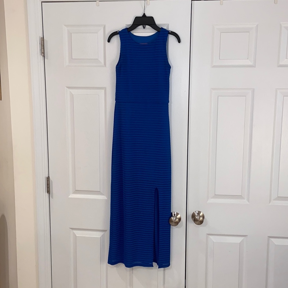 Aqua navy blue dress